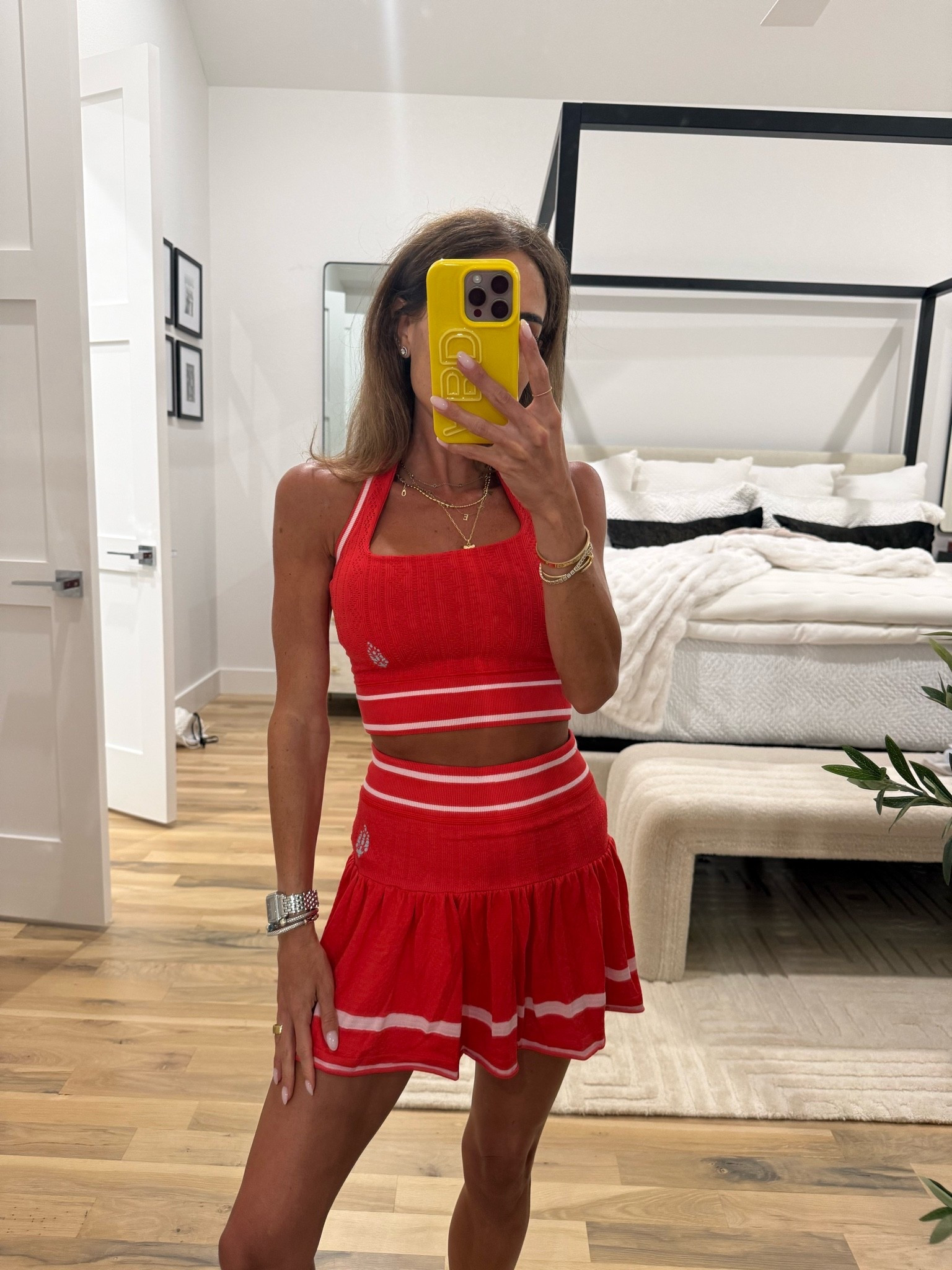 This adorable matching skirt and tank set is so cute love the varsity vibes and very stretchy and comfortable

#LTKActive #LTKootd