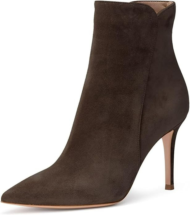 JANSEVEN Women's Heeled Ankle Boots Stiletto High Heel Booties Pointed Toe Comfortable Sexy Class... | Amazon (US)