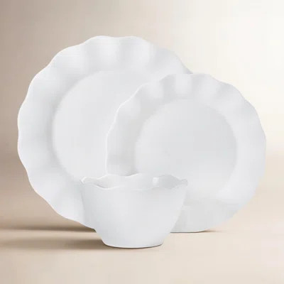 Fitz and Floyd Everyday White Scallop 12-Pc Dinnerware Set, Service For 4 | Wayfair North America