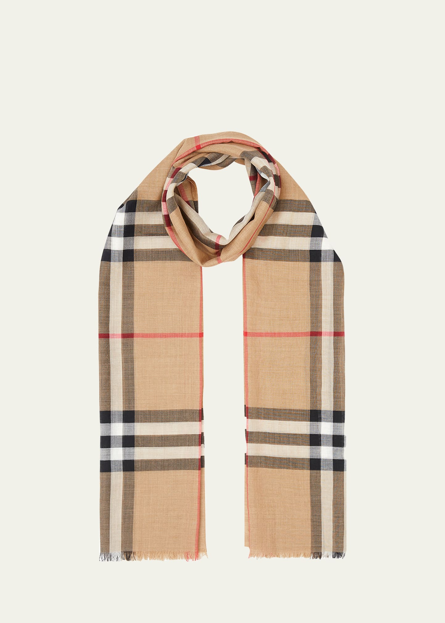 Burberry Giant Check Gauze Scarf | Bergdorf Goodman