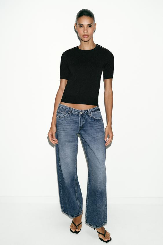 BASIC SHORT SLEEVE KNIT JUMPER | Zara UK