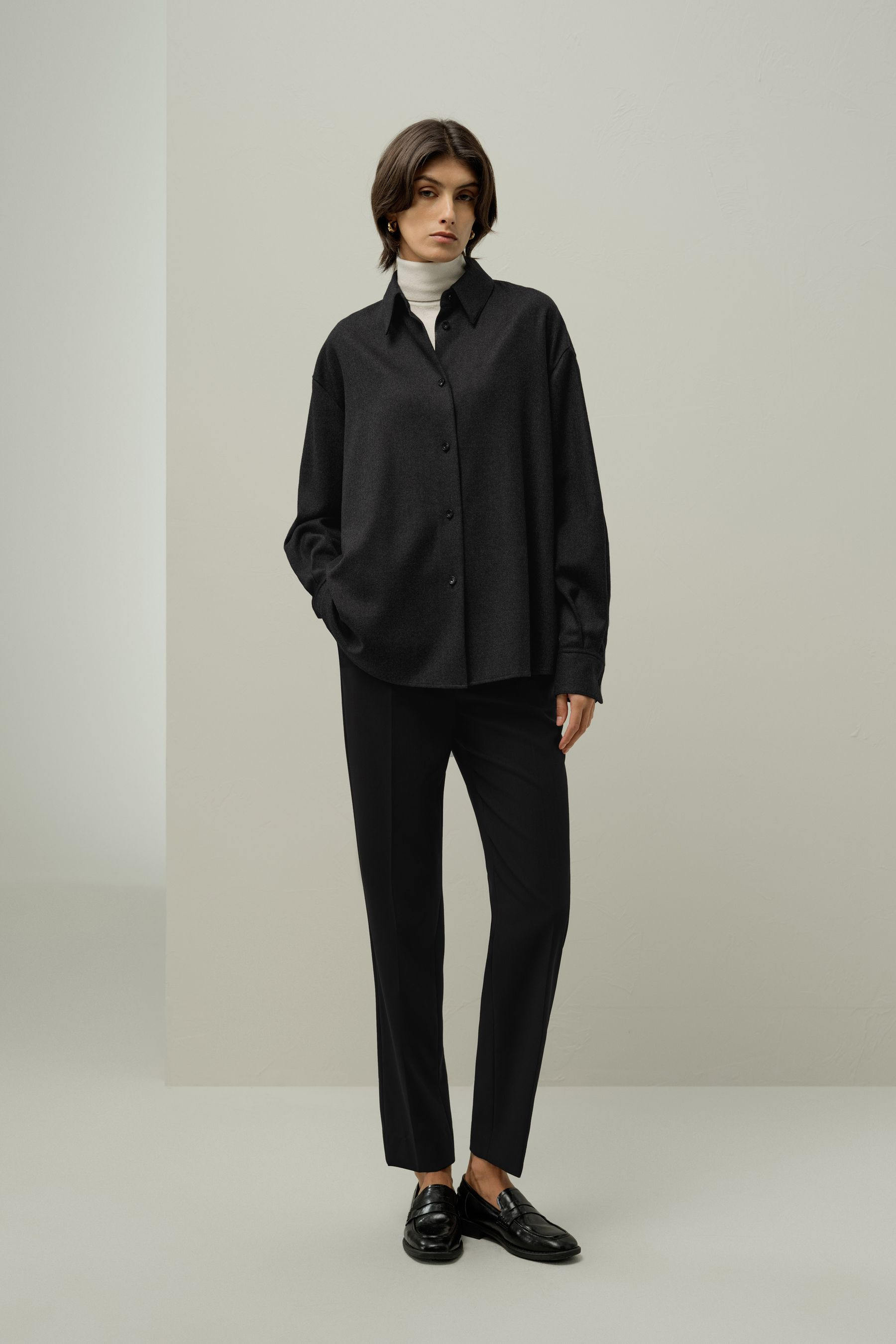 Silk-Wool Oversized Warm Shirt | LILYSILK