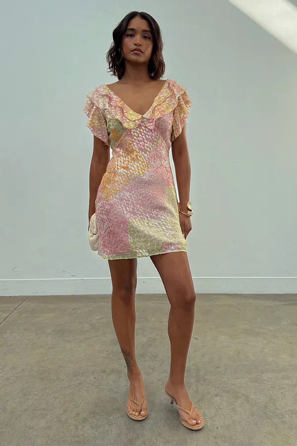 Pink Boho Mini Tilda Dress | Never Fully Dressed (UK & IE)
