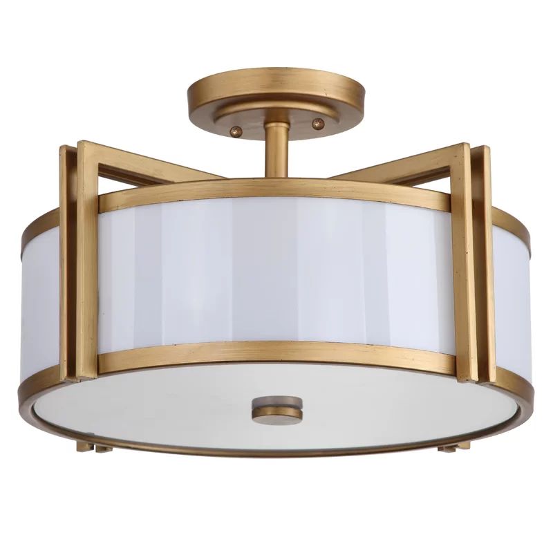 Dublin 3 - Light 17.13" Unique/Statement Drum Semi Flush Mount | Wayfair North America