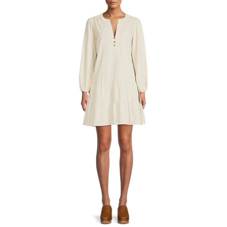 Time and Tru Women's Woven Tiered Dress - Walmart.com | Walmart (US)