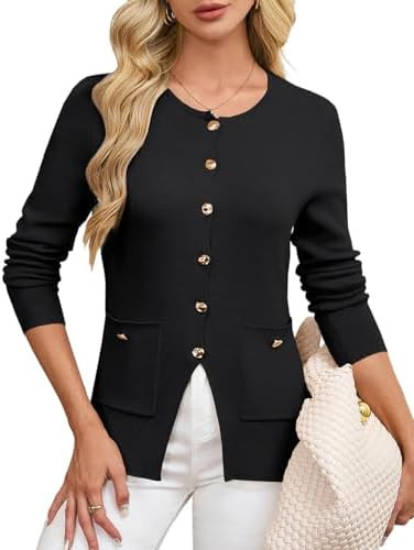 GRACE KARIN Women Sweater Blazers Business Casual Long Sleeve Fitted Cardigan Sweaters Button Up ... | Amazon (US)