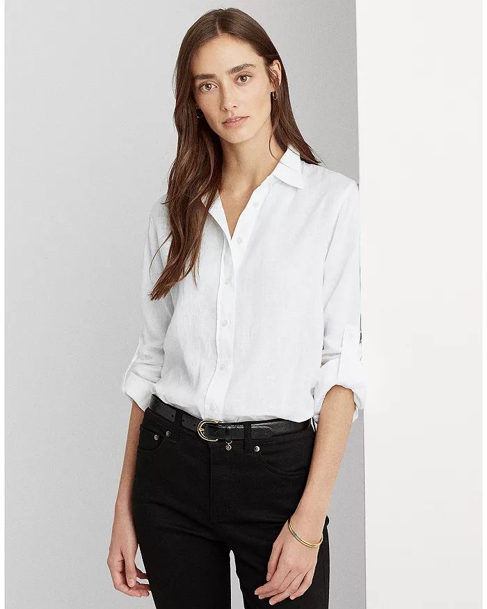 Linen Long Sleeve Collared Button Down Shirt | Bloomingdale's (US)