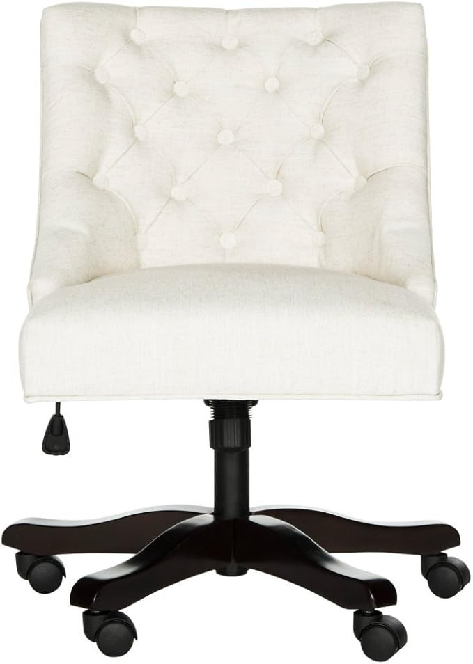 Safavieh Mercer Collection Soho Tufted Linen Light Cream Swivel Desk Chair | Amazon (US)