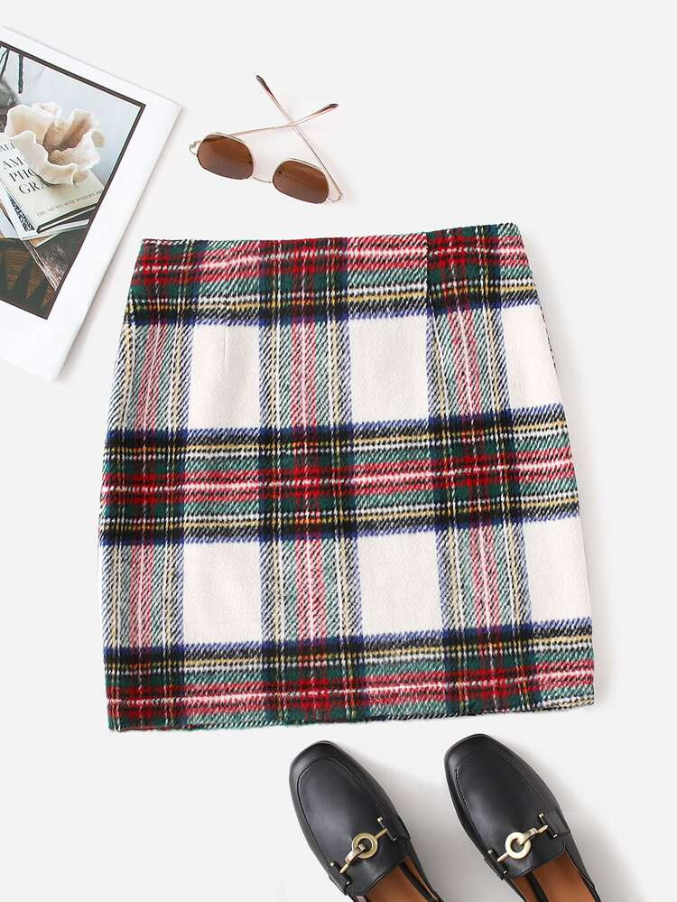 Tartan Bodycon Skirt | SHEIN