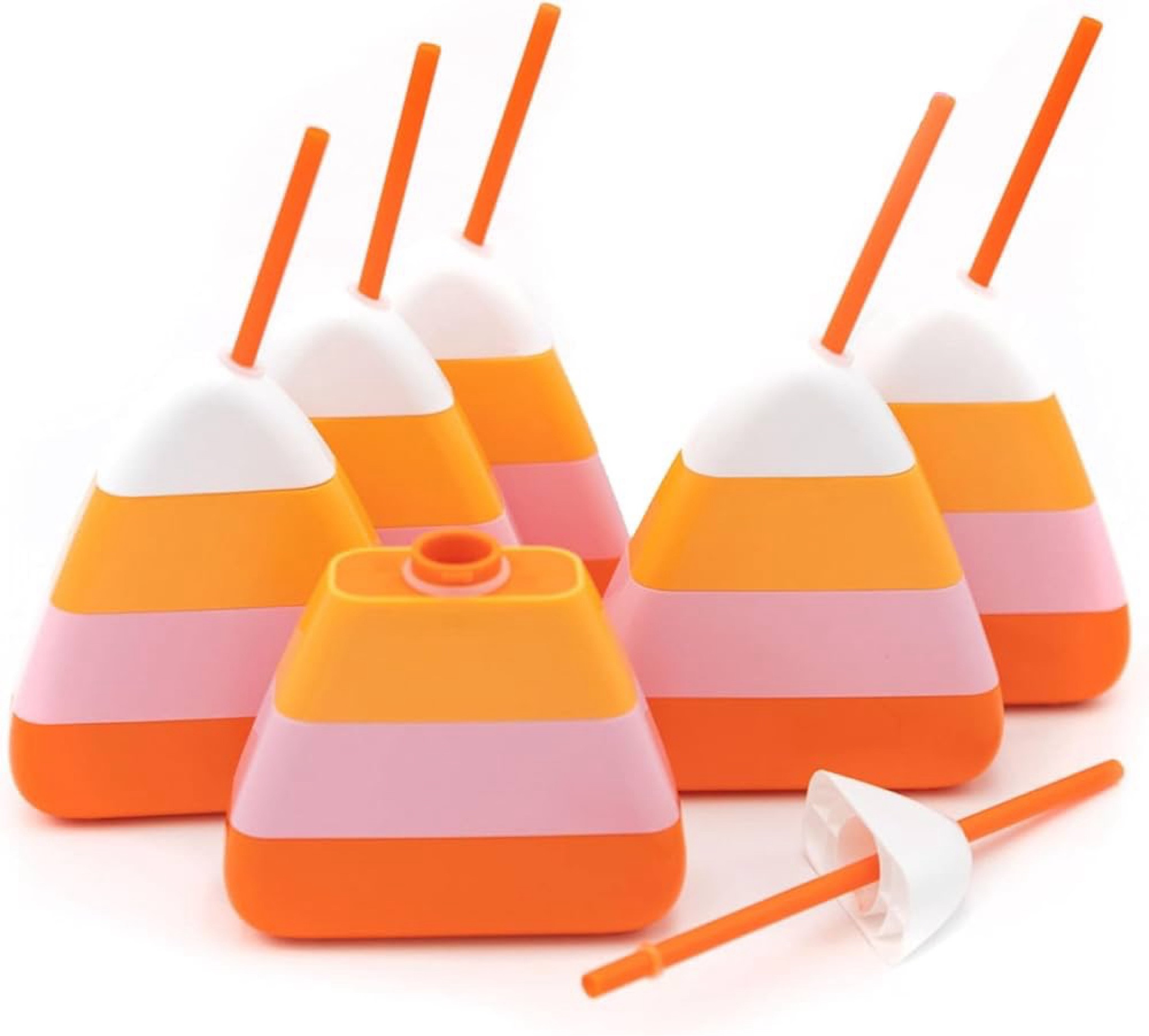 Candy Corn Cups with straws 