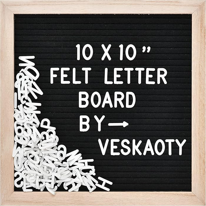 Felt Letter Board with 294 Letters, Numbers & Symbols - 10 x 10 inch Changeable Message Board wit... | Amazon (US)
