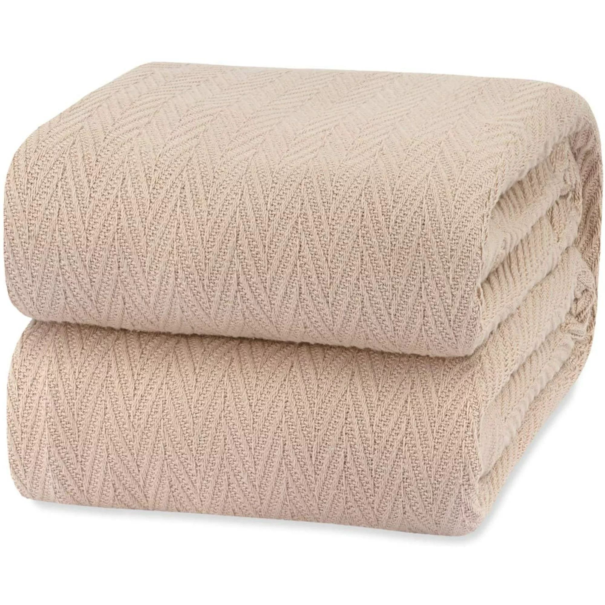 Luxury Thermal Cotton Blankets, King Size- Beige | Walmart (US)