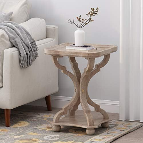 Christopher Knight Home Emerald French Country Accent Table with Square Top, Natural | Amazon (US)
