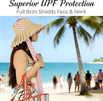 Women's Lorna Murray Hat, Reversible Straw Pleated Sun Hat, Wide Brim Foldable Casual Outdoor Bea... | Amazon (US)