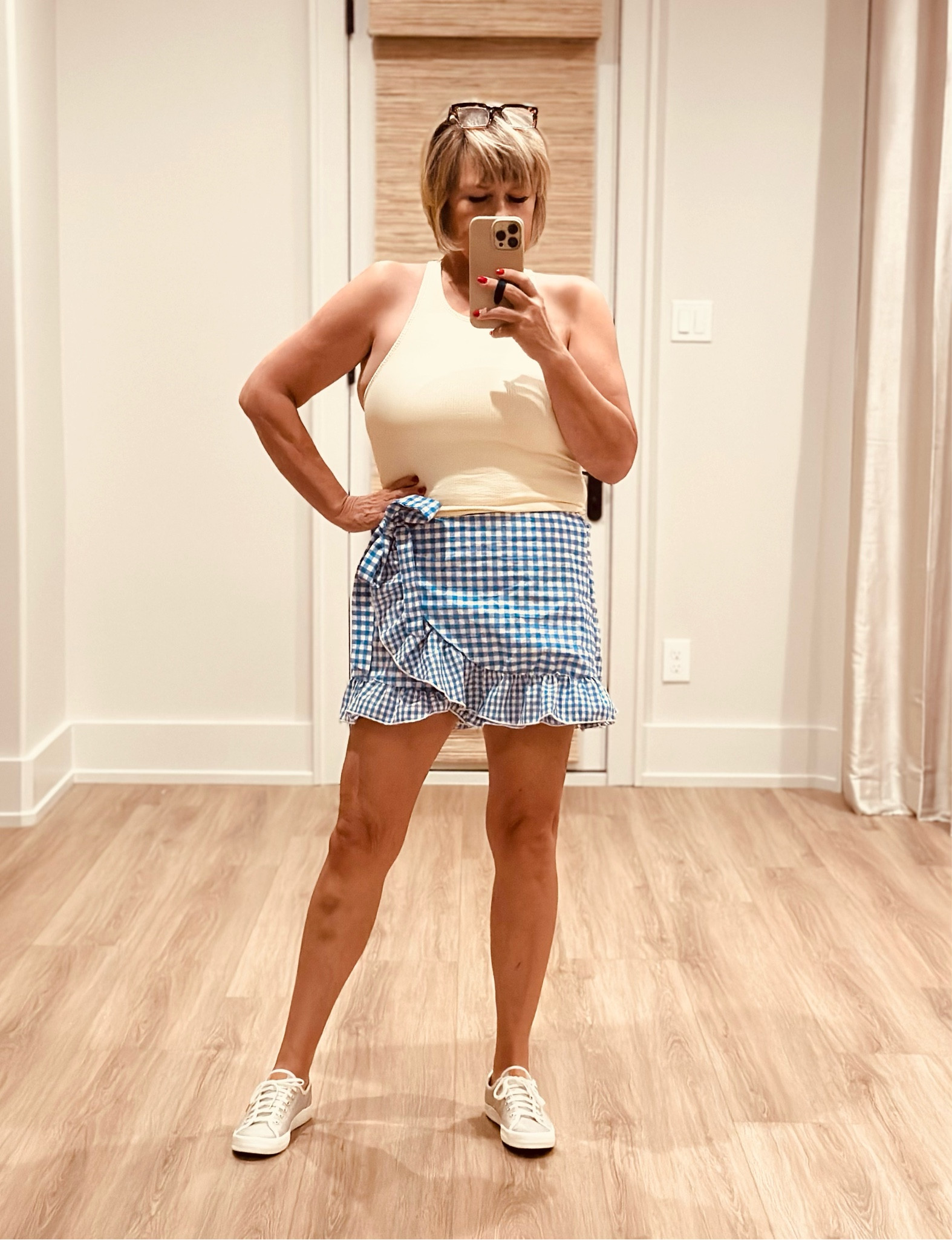 When Mallory Irvin says PURCHASE….you see how fast you can!  #amazonfashion #gingham #skorts