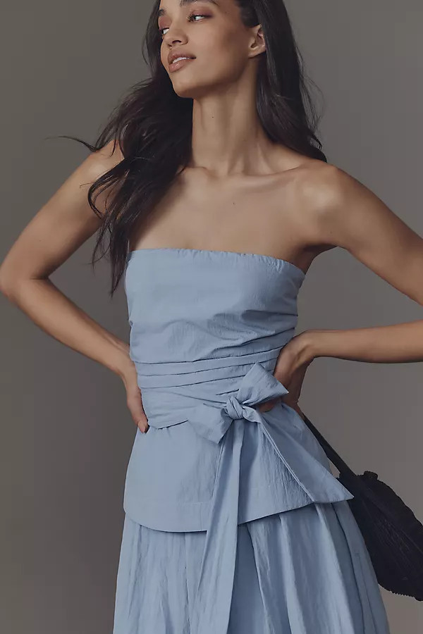 Strapless Tie-Waist Blouse | Anthropologie (US)