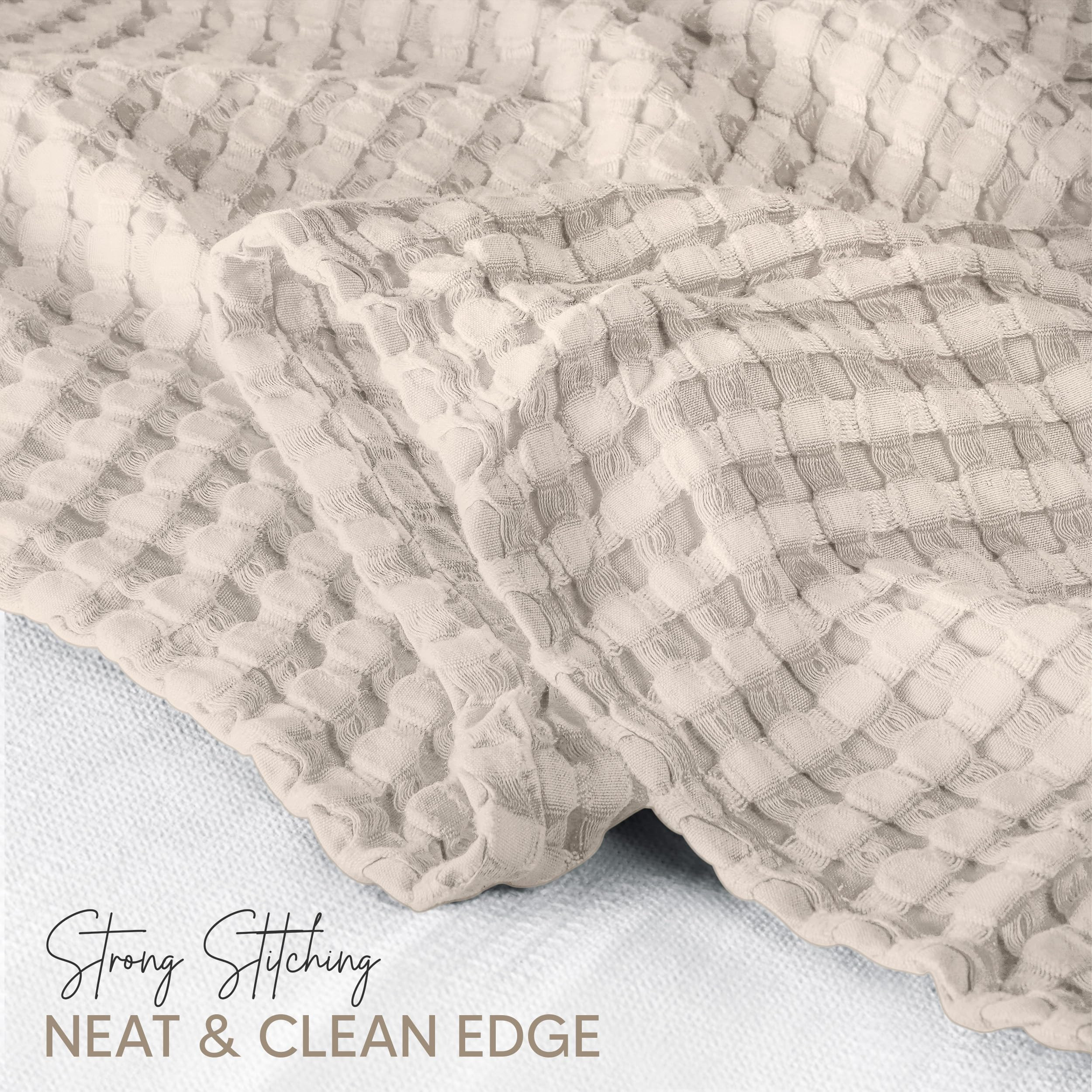 Utopia Bedding Khaki 100% Cotton Waffle Blanket 300 GSM [Queen - 90x90 Inch] Soft Lightweight Breathable Bed Blanket for All Season | Amazon (US)