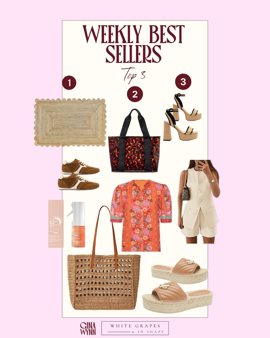 Weekly Best Sellers 

Scalloped rug, spring sandals, beach bag, target bags, spring top, spring vest set

#LTKBeauty #LTKShoeCrush #LTKFindsUnder50