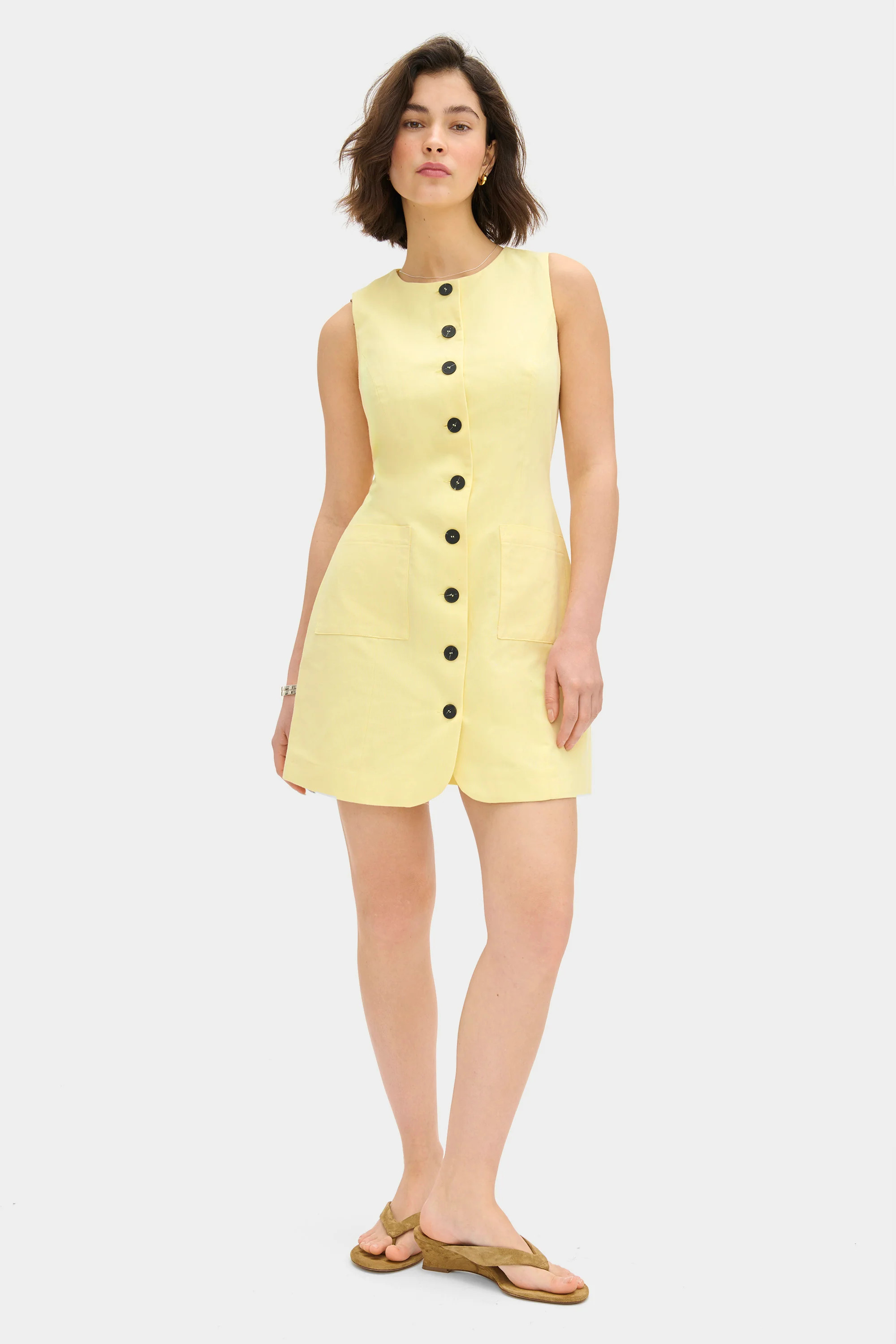 ALIGNE Linen Mini Dress - Yellow | Leah | ALIGNE UK & EU