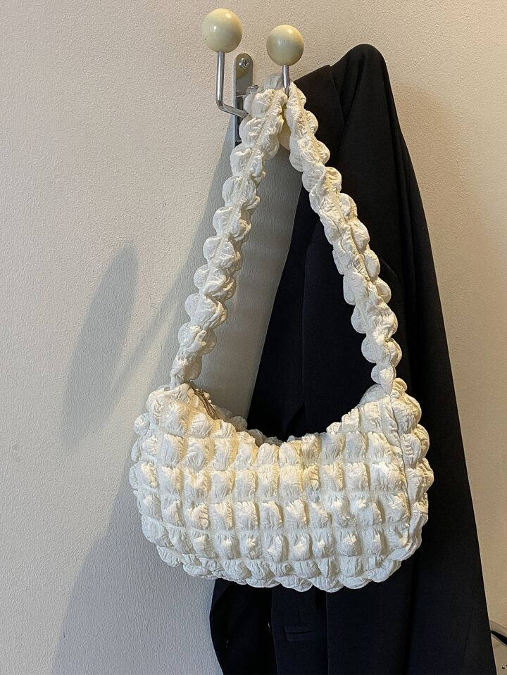 Cute,Kawaii,,Casual Minimalist Ruched Bag Puffy Handbag, Fall Winter Outfit,Bag | SHEIN USA | SHEIN