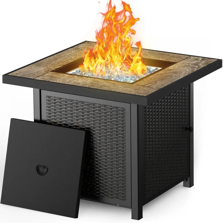 BALI OUTDOORS Propane Gas Fire Pit Table with Lid for Outside Backyard, Patio 50000 BTU 30 inch | Walmart (US)