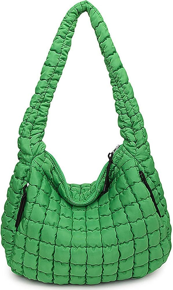 Puffer Tote Bag, Large Quilted Puffer Bag, Lightweight Puffy Quilted Hobo Bag, Soft Shoulder Bag ... | Amazon (US)