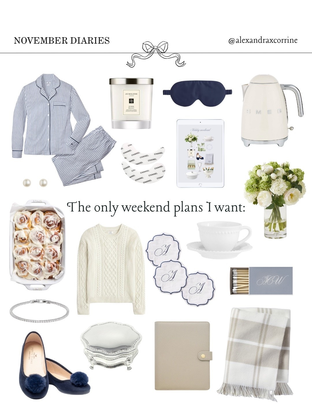 The only weekend plans I want include fresh cinnamon rolls, cozy pajama sets & planning out my holidays on Pinterest ☕️🌲🌨️

#winteraesthetic #cozyathome #homebody #moodboardaesthetic #pinterestinspo 

[ cozy weekend aesthetic, cozy winter vibes, ber months, homebody lifestyle, weekend plans, Ralph Lauren, Nancy Meyers, Pinterest mood board aesthetic ]

#LTKHoliday #LTKStyleTip