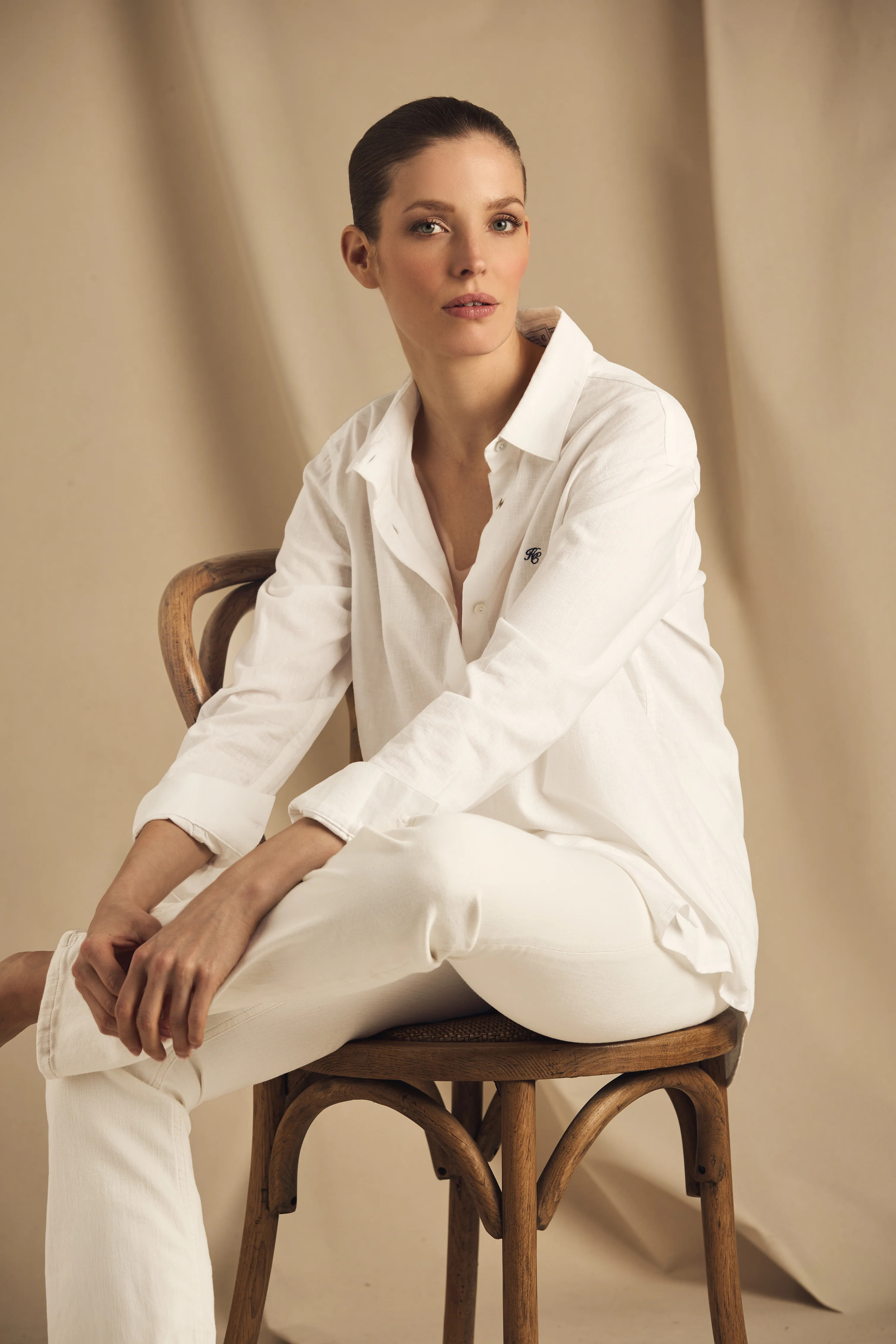 Relaxed Fit Linen Shirt (Optic White) | Holland Cooper
