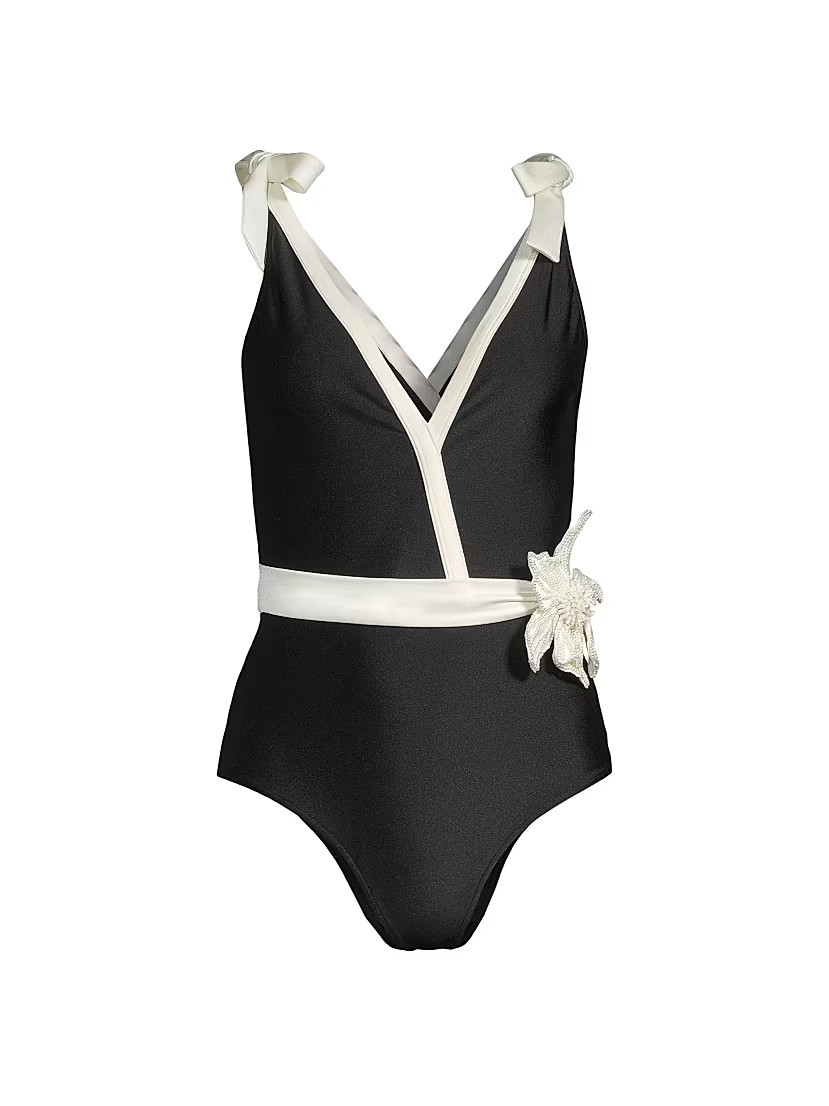 Beaded Flower One-Piece | Saks Fifth Avenue