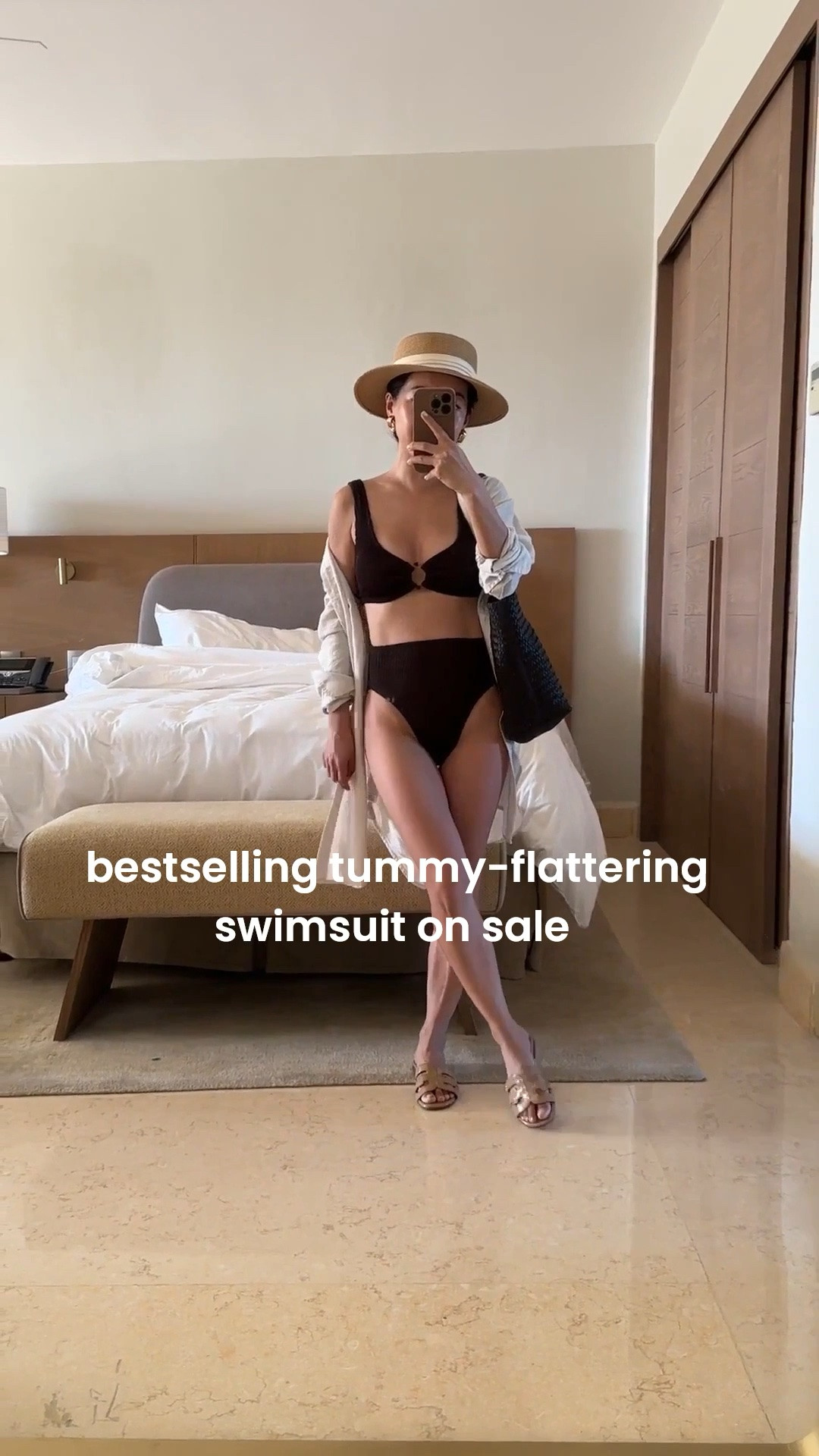 J.Crew sale on swim, coverup and jeans! Mom friendly true high waist bikini in fun new colors
• J.Crew bikini top XXS. I could also fit the XS comfortably for a little more bust coverage tho straps are a tad longer. 
• bikini bottom in inky espresso XXS high rise fit 

• Sam Edelman sandals 5 - I get these wet all the time from the pool or splash pads and they’ve held up great!

• Amazon packable sunhat with an adjustable inner fit. 

• Madewell woven leather tote 

• J.Crew linen cover up shirt xxs runs big and loose but i love the loose coverage from the sun

Swimsuits, bikini, high rise bottoms , resort vacation pool and beach outfits

#LTKSwim #LTKTravel #LTKPetite #LTKmomlife #LTKPetite #LTKSwim