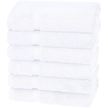 Pinzon Organic Cotton Hand Towels, Set of 6, White | Amazon (US)