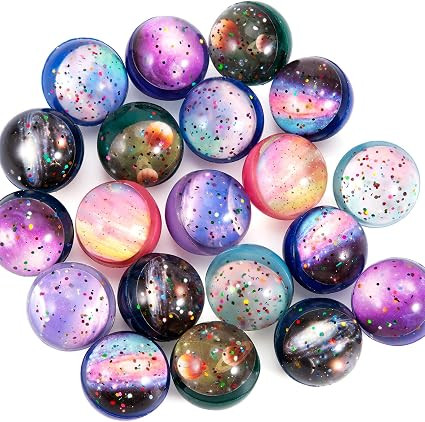 Pllieay 20PCS Space Bouncy Balls Bulk 32mm Space Theme for Kids Party Favors, Bag Filling | Amazon (US)