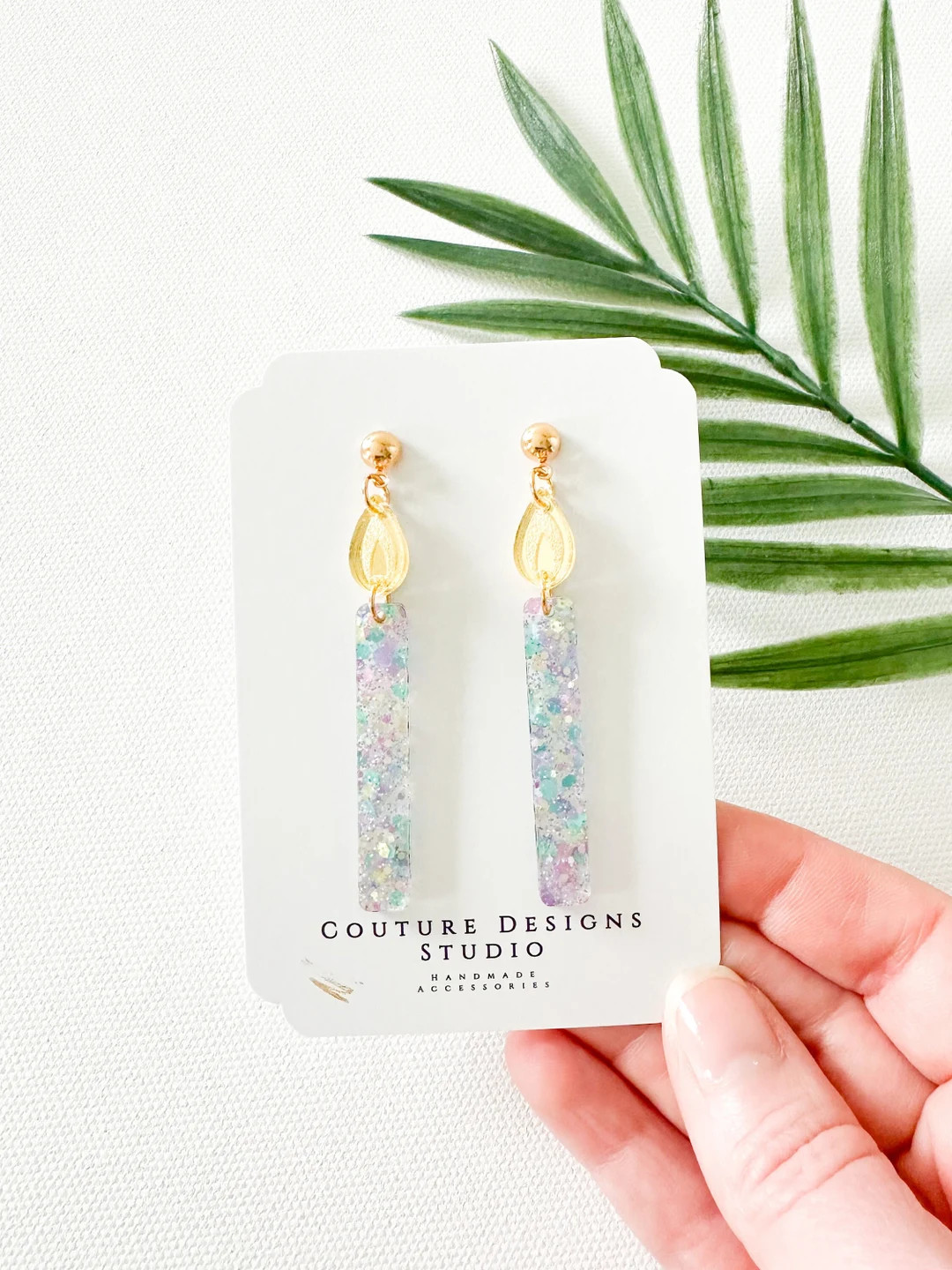 Birthday Candle Earrings | Pastel Glitter Birthday Earrings | Birthday Candle Earrings | Confetti... | Etsy (US)