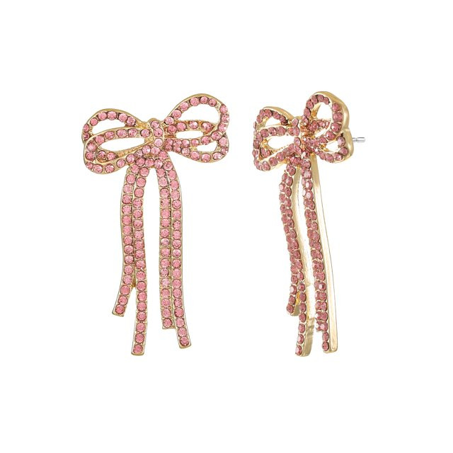Packed Party Light Rose Crystal Bow Earrings, 1 Pair | Walmart (US)