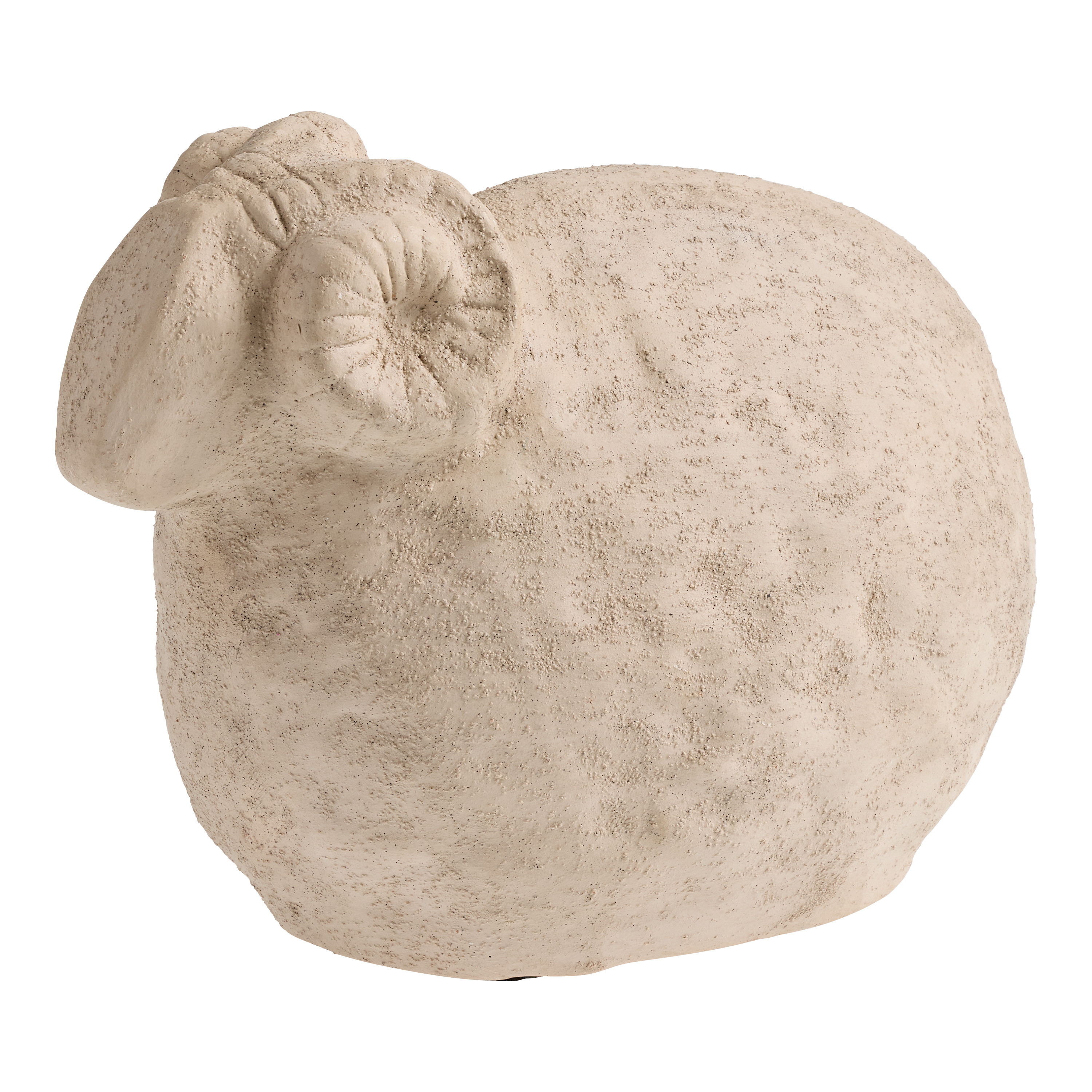 Ivory Terracotta Ram Figurative Sculpture Decor | World Market