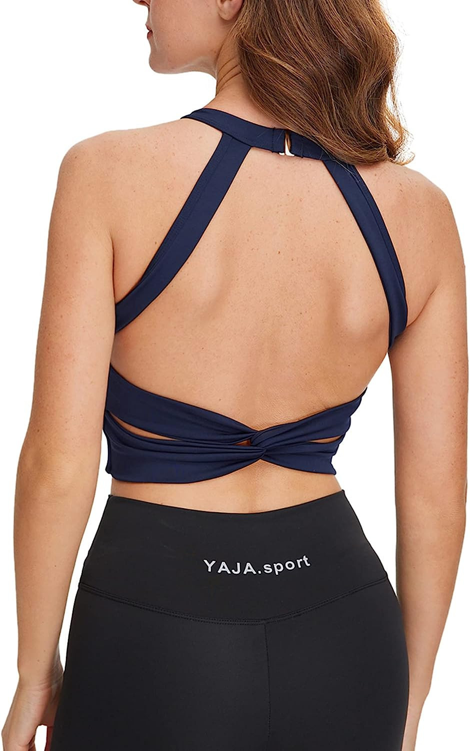 Verdusa Women's Cut Out Backless Crop Tank Top Mesh Yoga Sports Bra | Amazon (US)