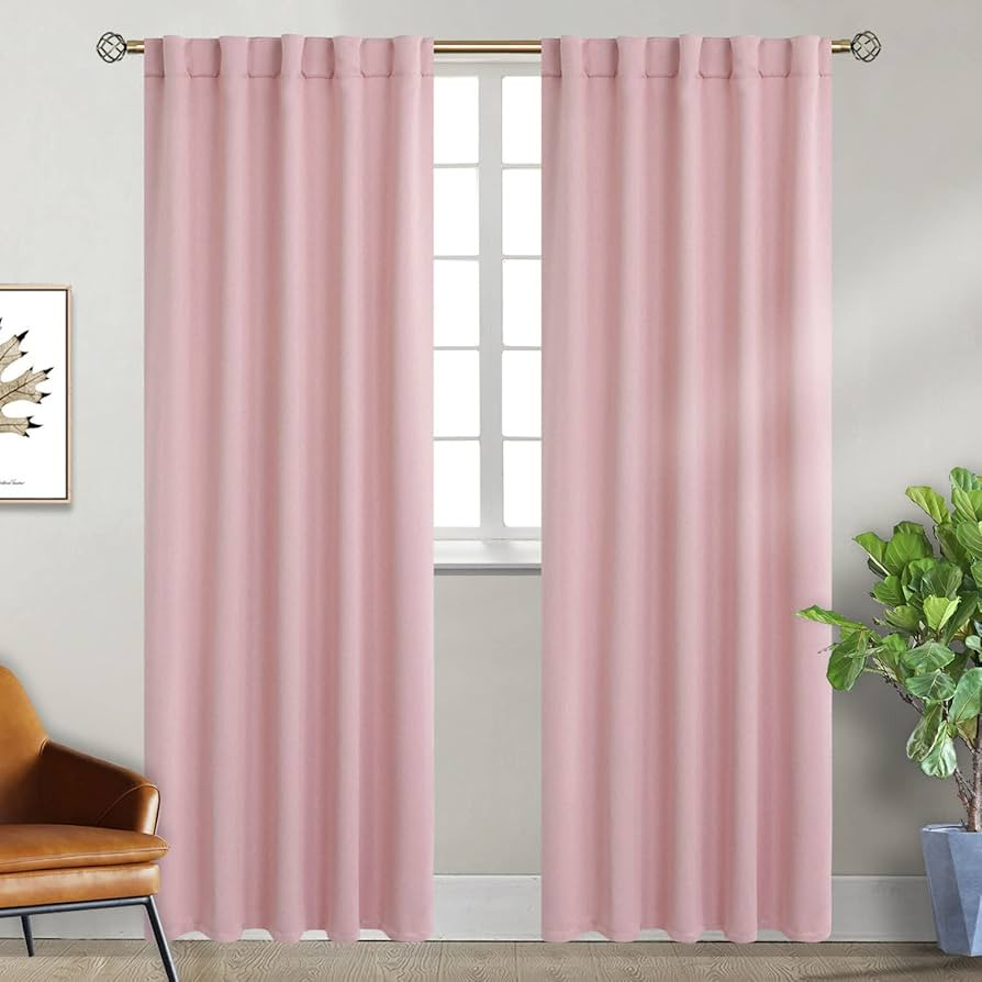 BGment Rod Pocket and Back Tab Curtains for Bedroom - Thermal Insulated Room Darkening Curtains f... | Amazon (US)