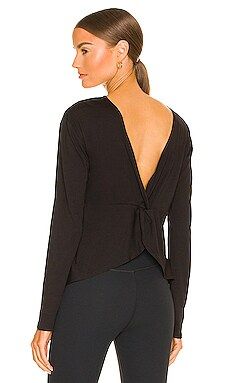 Le Ore Bari Twist Back Long Sleeve Top in Black from Revolve.com | Revolve Clothing (Global)