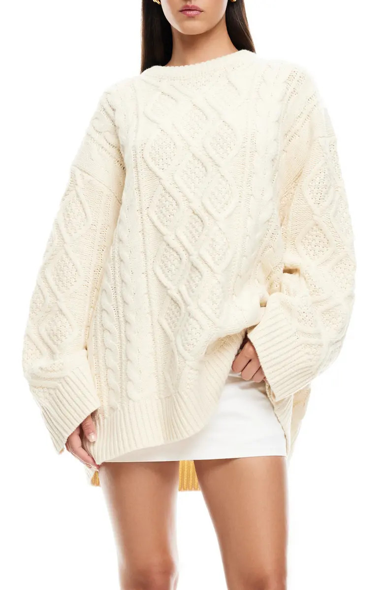 LIONESS Gigi Oversize Cable Stitch Sweater | Nordstrom | Nordstrom