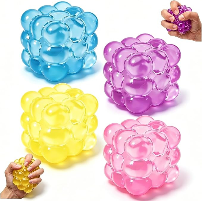 LAHAND 4Pack Cube Bubble Squishy Fidget Toy,Slow Rising Stress Cube,Soft Squishies Toys for Anxie... | Amazon (US)