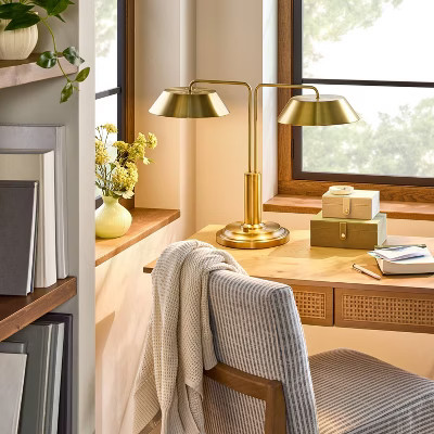 Brass Double-Shaded Table Lamp - Hearth & Hand™ with Magnolia | Target