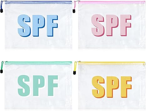SOIDRAM 4PCS SPF Makeup Bag Clear Zippered SPF Bag Cosmetic Pouch Waterproof Travel Toiletry Orga... | Amazon (US)