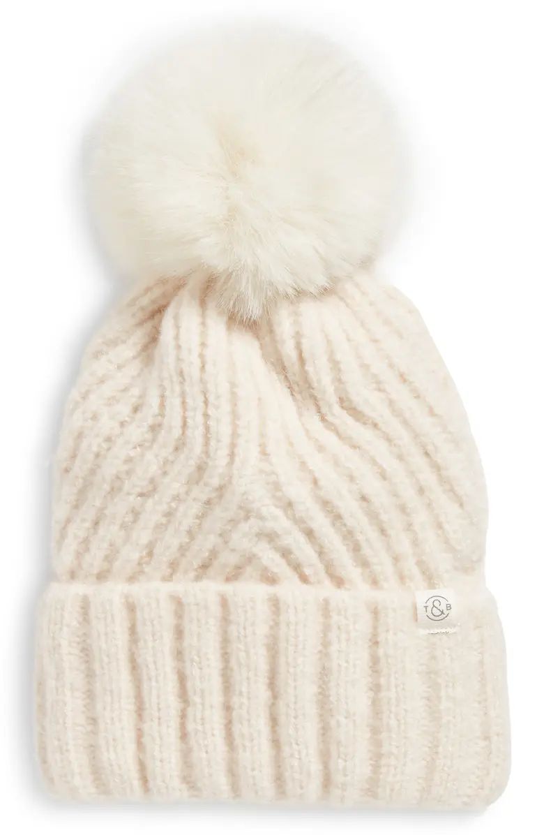 Treasure & Bond Faux Fur Pom Beanie | Nordstrom | Nordstrom