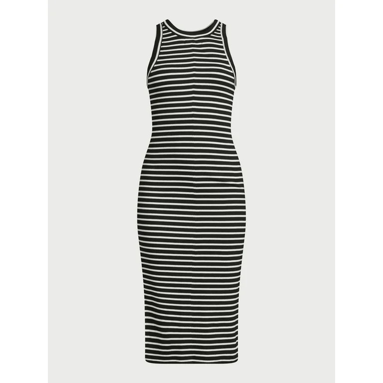 Free Assembly Women's Ribbed Tank Midi Dress, Sizes XS-XXL - Walmart.com | Walmart (US)