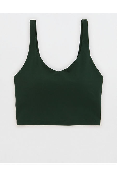 OFFLINE By Aerie Real Me Low Key Longline Sports Bra Women's Mystical Green M | Aerie