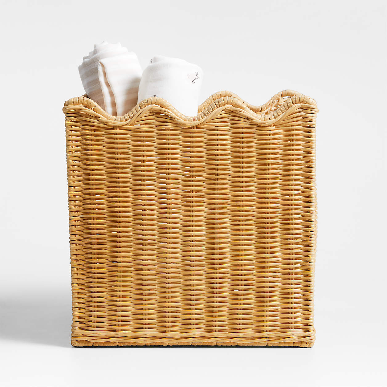 Keepsake Wavy Wicker Kids Storage Bin by Jeremiah Brent + Reviews | Crate & Kids | Crate & Barrel