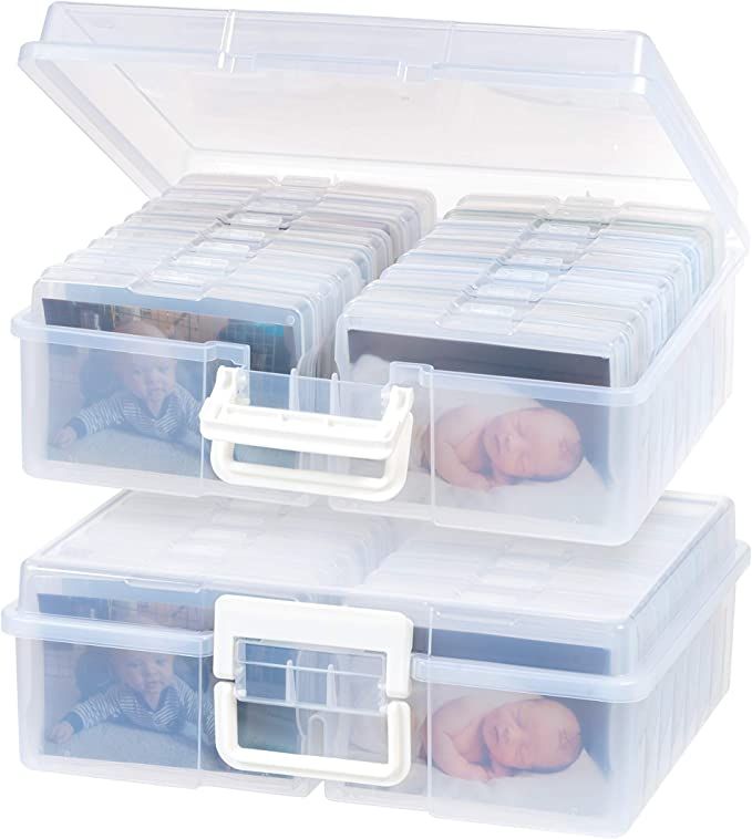 IRIS USA 4" x 6" Photo Storage Craft Keeper, 2 Pack, Main Container with 16 Organization Cases fo... | Amazon (US)