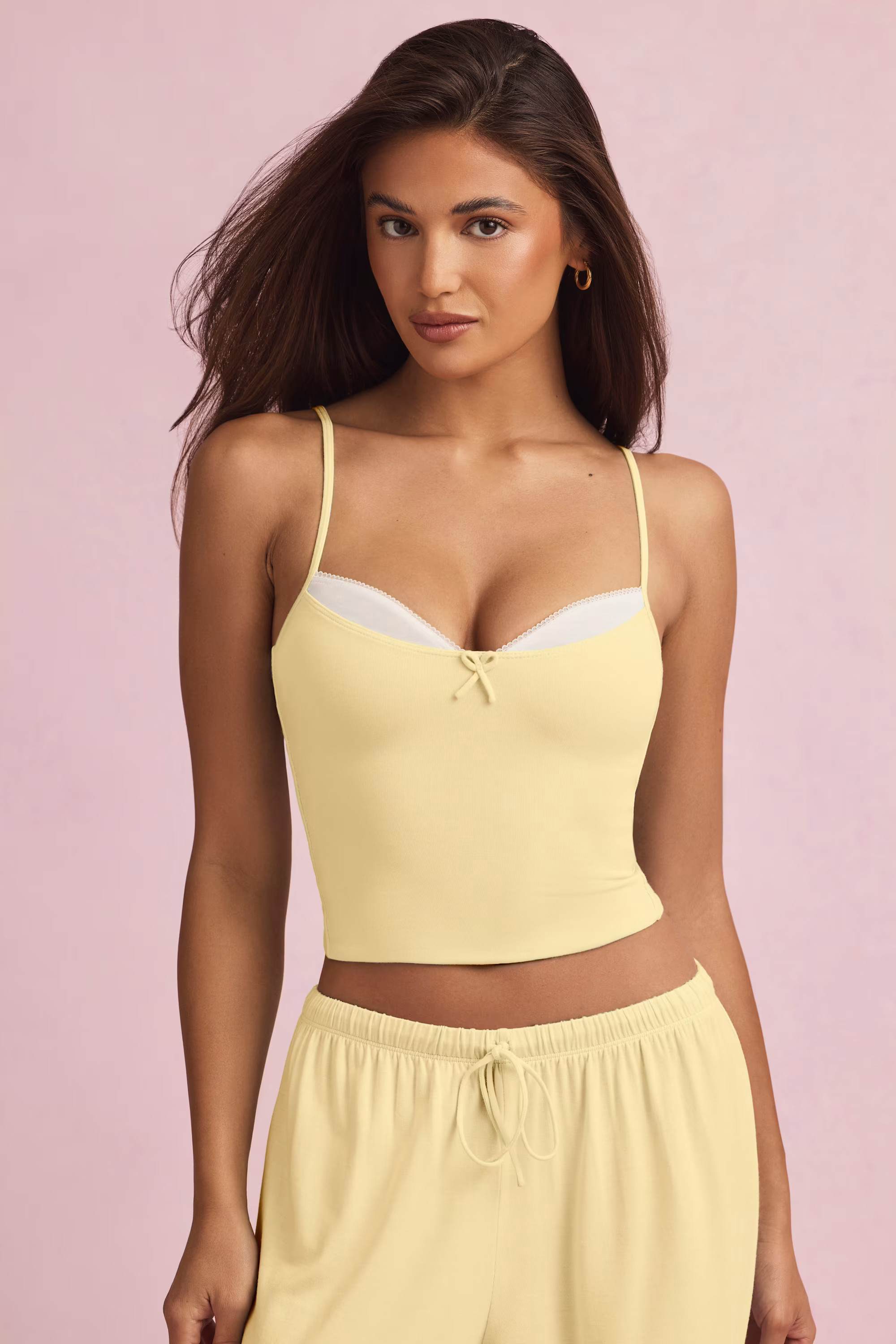 Modal Camisole Pyjama Top in Pastel Yellow | Oh Polly