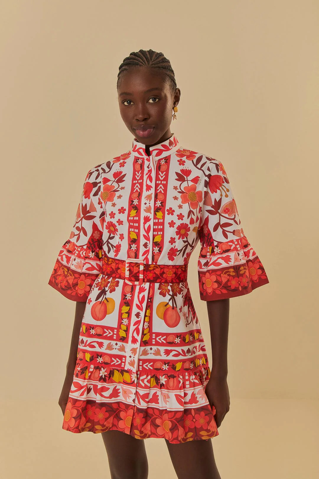 Off-White Romantic Orchard Mini Dress | FarmRio (US)