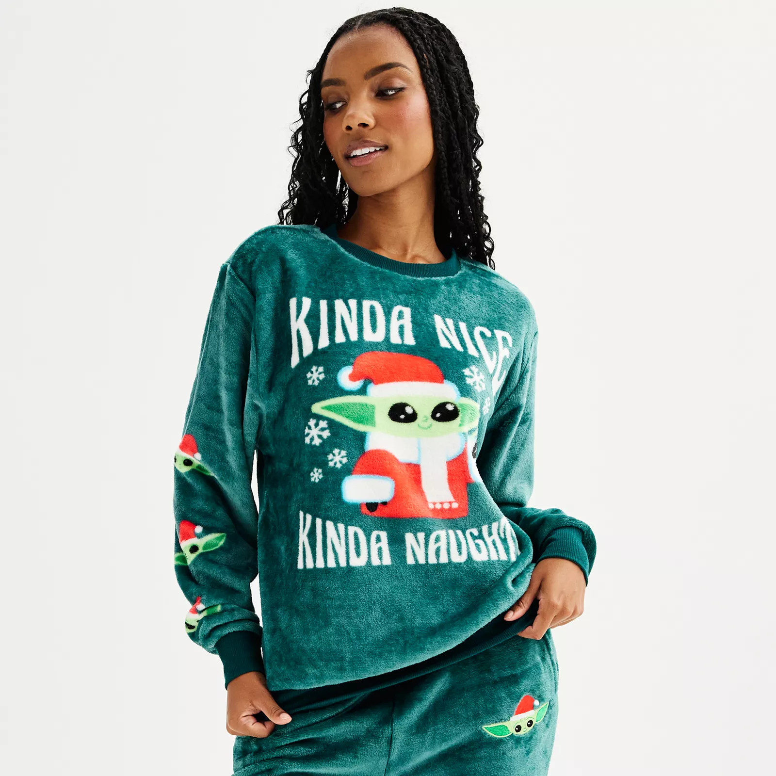 Juniors' The Mandalorian Grogu Holiday Crewneck Graphic Pullover | Kohl's